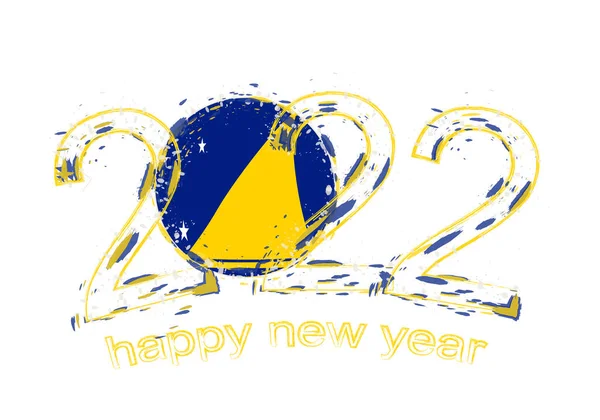 Feliz Año Nuevo 2022 Con Bandera Tokelau — Archivo Imágenes Vectoriales