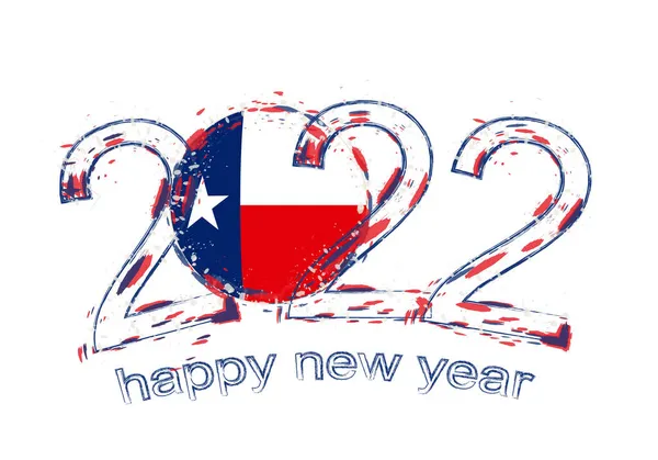Feliz Ano Novo 2022 Com Bandeira Texas —  Vetores de Stock