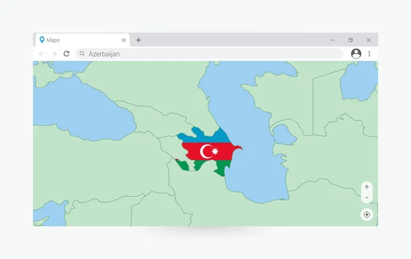 Azerbaycan Haritalı Tarayıcı Penceresi Azerbaycan Nternet Arıyor — Stok Vektör