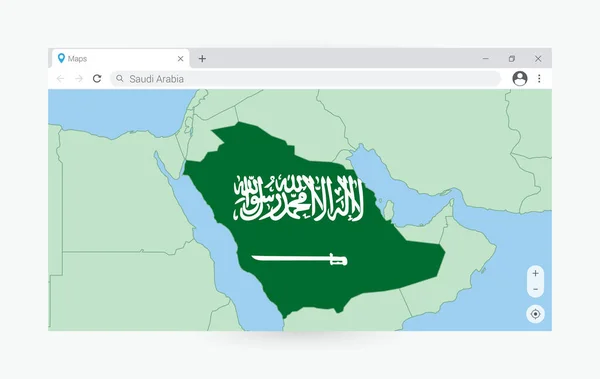 Παράθυρο Περιήγησης Χάρτη Της Σαουδικής Αραβίας Αναζήτηση Σαουδική Αραβία Στο — Διανυσματικό Αρχείο