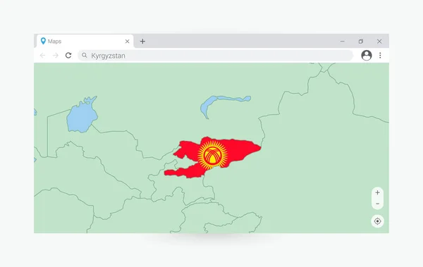 キルギスタンの地図 インターネットでキルギスタンを検索 — ストックベクタ