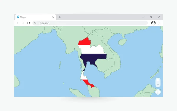 浏览泰国地图的窗口 在互联网上搜索泰国 — 图库矢量图片