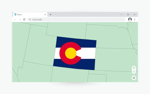 Browser Venster Met Kaart Van Colorado Zoeken Colorado Internet — Stockvector