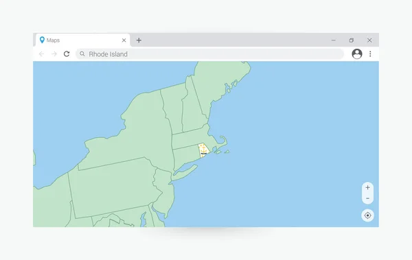 Przeglądarka Mapą Rhode Island Wyszukiwarka Rhode Island Internecie — Wektor stockowy