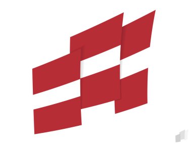 Soyut ve yırtık bir tasarımla Letonya bayrağı. Letonya bayrağının modern tasarımı.