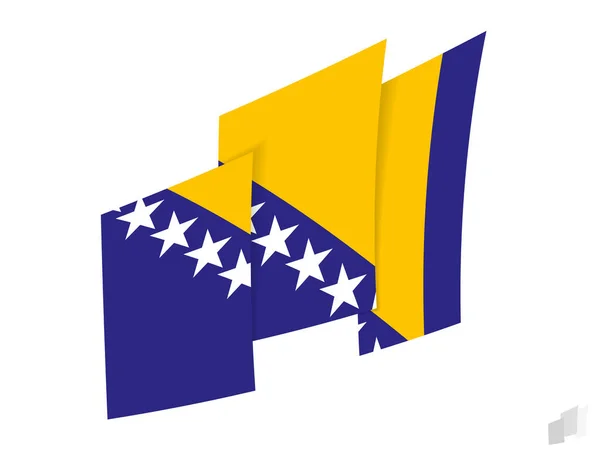 Bósnia Herzegovina Bandeira Design Rasgado Abstrato Design Moderno Bandeira Bósnia — Vetor de Stock