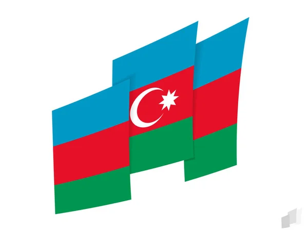 Bendera Azerbaijan Dalam Desain Robek Abstrak Desain Modern Bendera Azerbaijan - Stok Vektor