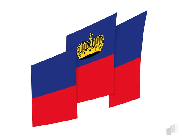 Bandeira Liechtenstein Design Rasgado Abstrato Design Moderno Bandeira Liechtenstein — Vetor de Stock