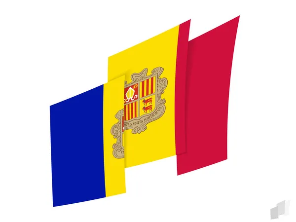 Bandeira Andorra Design Rasgado Abstrato Design Moderno Bandeira Andorra —  Vetores de Stock