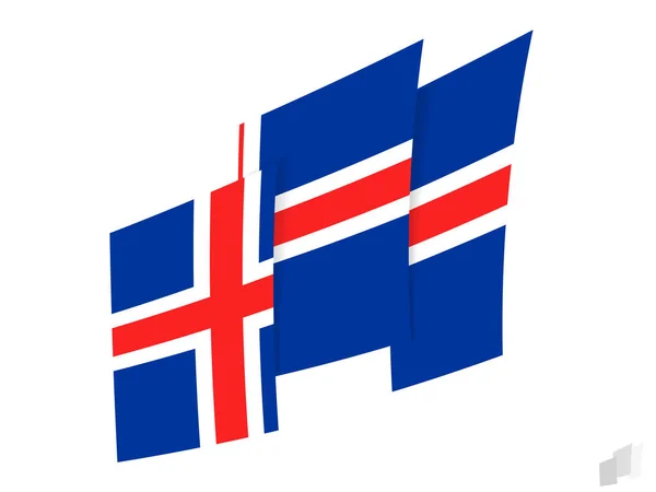 아이슬란드는 추상적으로 찢어진 디자인으로 깃발을 그린다 아이슬란드 의기계 — 스톡 벡터