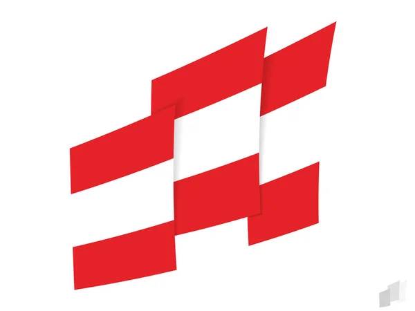Bandera Austria Diseño Abstracto Rasgado Diseño Moderno Bandera Austria — Vector de stock