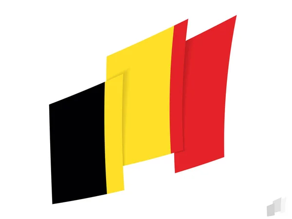 Belgien Flag Abstrakt Rippet Design Moderne Design Det Belgiske Flag – Stock-vektor