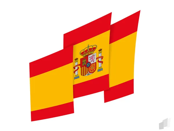 Spanje Vlag Een Abstract Gescheurd Ontwerp Modern Ontwerp Van Spaanse — Stockvector