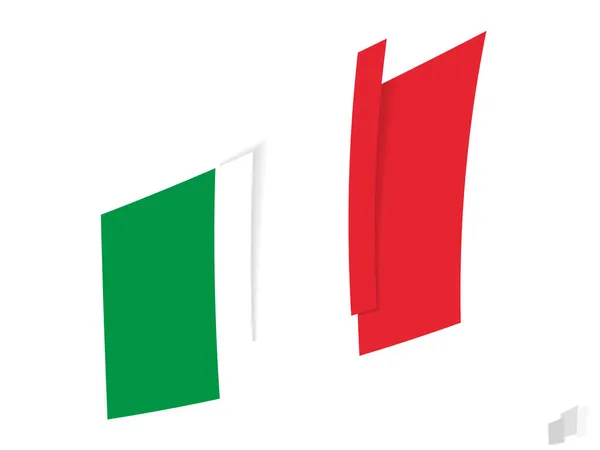 Italien Flagge Abstraktem Gerissenem Design Modernes Design Der Italien Flagge — Stockvektor