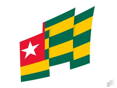 Soyut ve yırtık bir dizaynda Togo bayrağı. Togo bayrağının modern tasarımı.