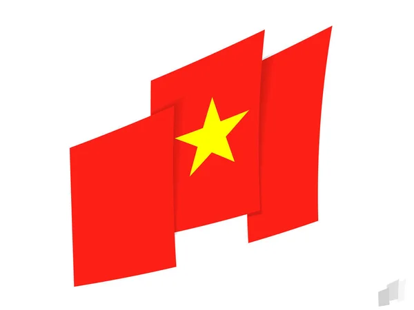 Vietnam Flagga Abstrakt Rippad Design Modern Design Vietnams Flagga — Stock vektor