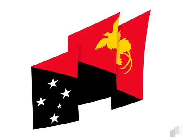 Bandera Papúa Nueva Guinea Diseño Abstracto Rasgado Diseño Moderno Bandera — Archivo Imágenes Vectoriales