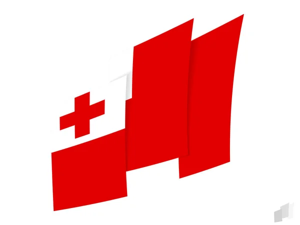 Bandera Tonga Diseño Abstracto Rasgado Diseño Moderno Bandera Tonga — Vector de stock