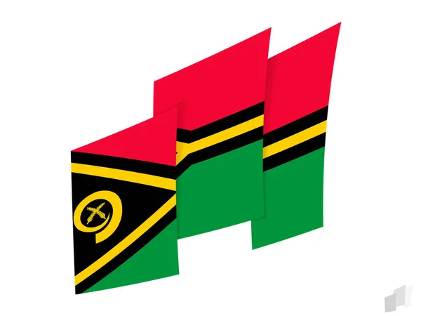 Vanuatu Vlajka Abstraktním Roztrhaném Designu Moderní Design Vlajky Vanuatu — Stockový vektor