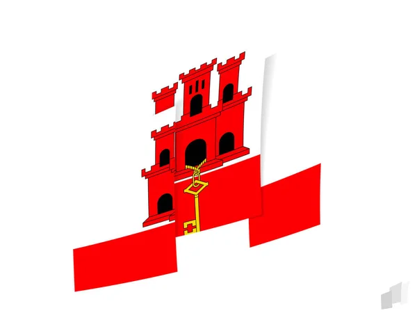 Gibraltar Flag Abstrakt Rippet Design Moderne Design Gibraltar Flag – Stock-vektor