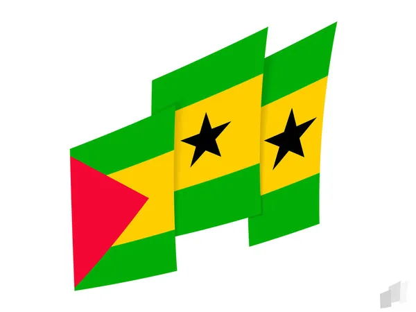 Bandera Santo Tomé Príncipe Diseño Abstracto Rasgado Diseño Moderno Bandera — Vector de stock