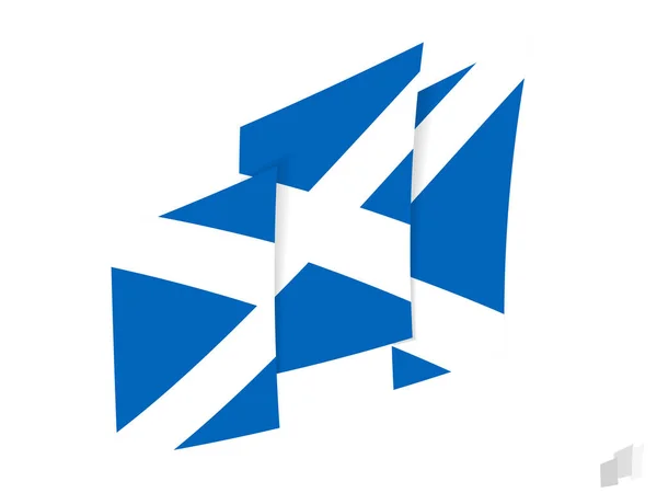 Шотландский Флаг Абстрактном Рваном Дизайне Современный Дизайн Флага Шотландии — стоковый вектор