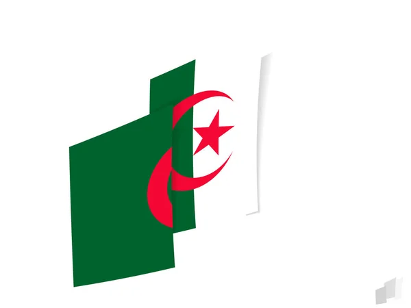 Algerien Flagge Abstraktem Gerissenem Design Modernes Design Der Algerischen Flagge — Stockvektor