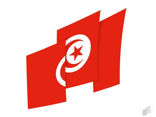 Tunisien Flagga Abstrakt Rippad Design Modern Design Tunisien Flaggan — Stock vektor