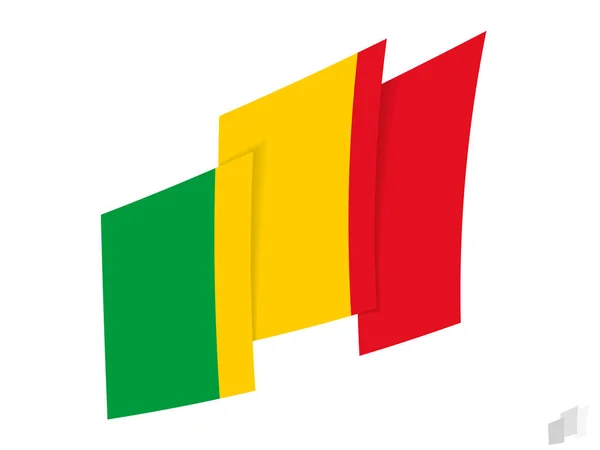 Mali Flagga Abstrakt Rippad Design Modern Design Mali Flaggan — Stock vektor