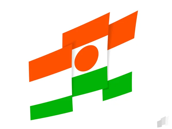 抽象的な裂けたデザインのニジェールの旗 ニジェールの国旗の現代的なデザイン — ストックベクタ