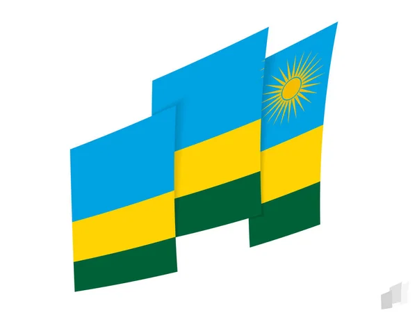 Прапор Руанди Абстрактному Рифленому Дизайні Сучасний Дизайн Прапора Руанди — стоковий вектор