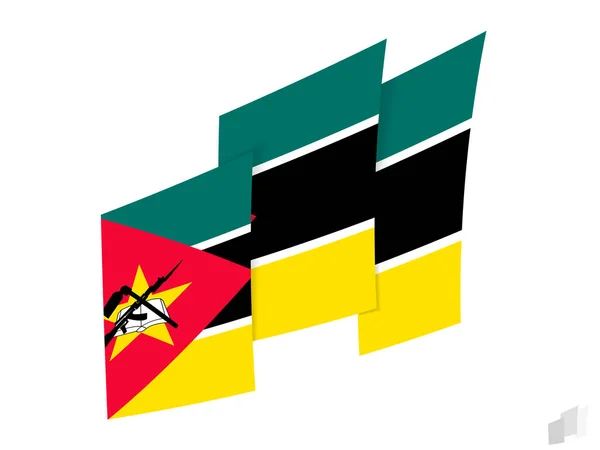 Bandera Mozambique Diseño Abstracto Rasgado Diseño Moderno Bandera Mozambique — Archivo Imágenes Vectoriales