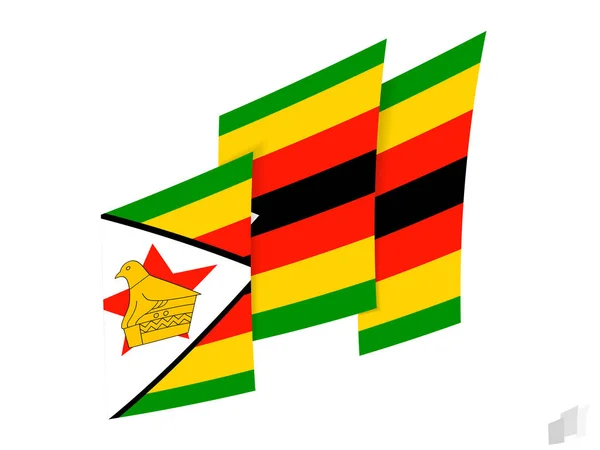 Zimbabwe Flagga Abstrakt Rippad Design Modern Design Zimbabwes Flagga — Stock vektor