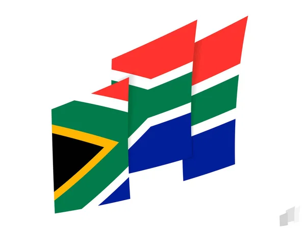 Bandeira África Sul Design Rasgado Abstrato Design Moderno Bandeira África — Vetor de Stock