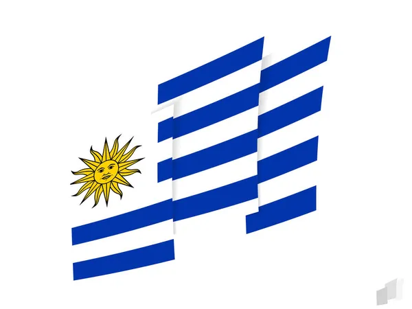 Bandiera Uruguay Disegno Astratto Strappato Design Moderno Della Bandiera Uruguay — Vettoriale Stock