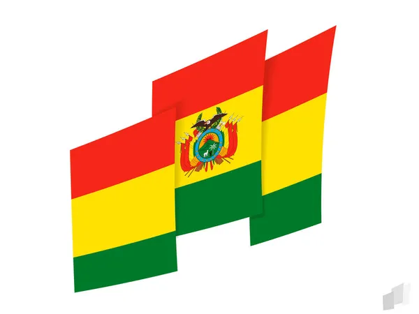 Soyut Yırtık Bir Tasarımla Bolivya Bayrağı Bolivya Bayrağının Modern Tasarımı — Stok Vektör