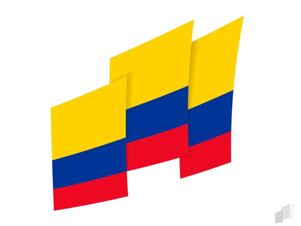 哥伦比亚国旗在抽象撕破的设计 哥伦比亚国旗的现代设计 — 图库矢量图片