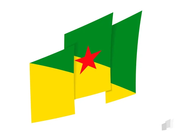 Franse Guyana Vlag Een Abstract Gescheurd Ontwerp Modern Ontwerp Van — Stockvector