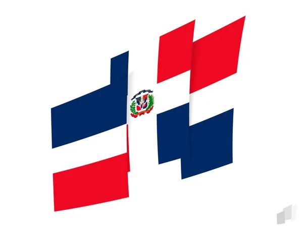 Bandera República Dominicana Diseño Abstracto Rasgado Diseño Moderno Bandera República — Archivo Imágenes Vectoriales