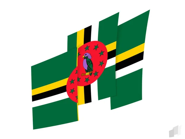 Dominica Vlag Een Abstract Gescheurd Ontwerp Modern Design Van Dominica — Stockvector