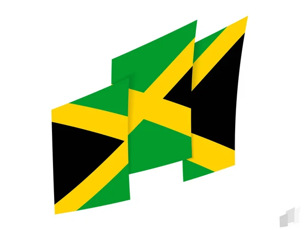 Jamaika Flagge Abstraktem Gerissenem Design Modernes Design Der Jamaika Flagge — Stockvektor