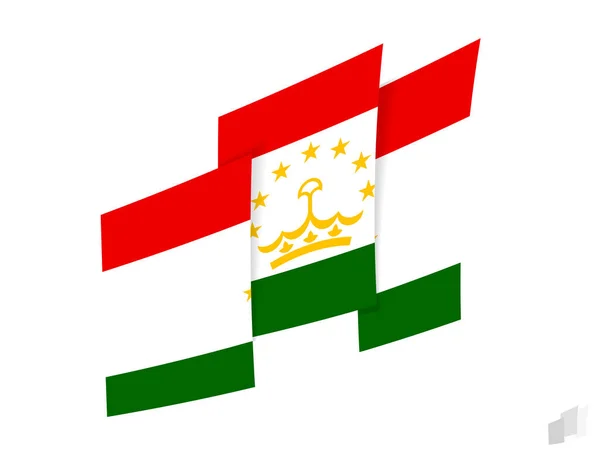 Tádžikistánská Vlajka Abstraktním Roztrhaném Designu Moderní Design Vlajky Tádžikistánu — Stockový vektor
