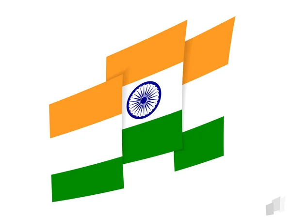 Indická Vlajka Abstraktním Roztrhaném Designu Moderní Design Indické Vlajky — Stockový vektor