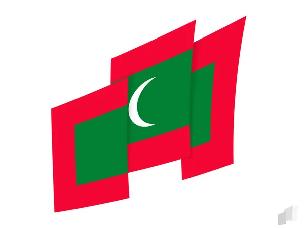 Die Flagge Der Malediven Einem Abstrakten Zerrissenen Design Modernes Design — Stockvektor