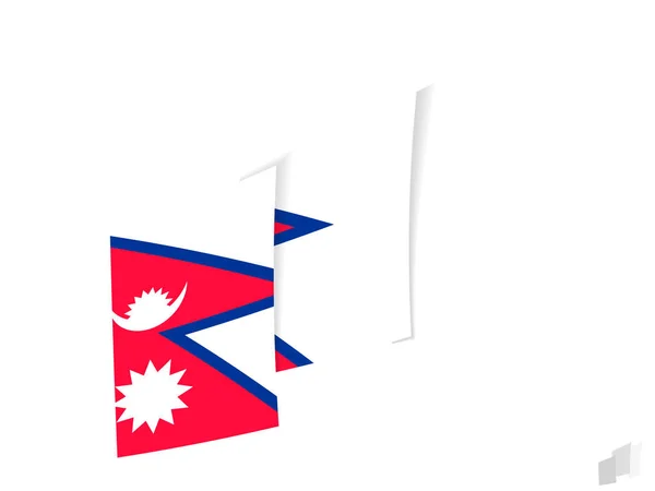Nepál Zászló Egy Absztrakt Szakadt Design Nepáli Zászló Modern Kialakítása — Stock Vector