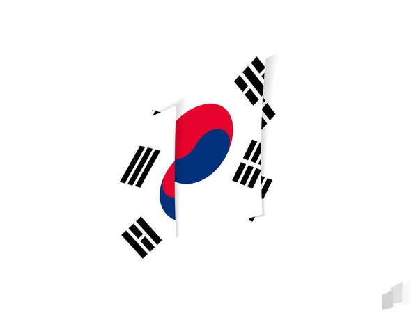 Zuid Korea Vlag Een Abstract Gescheurd Ontwerp Modern Design Van — Stockvector