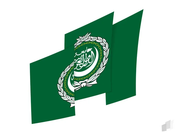 Flagge Der Arabischen Liga Einem Abstrakten Zerrissenen Design Modernes Design — Stockvektor