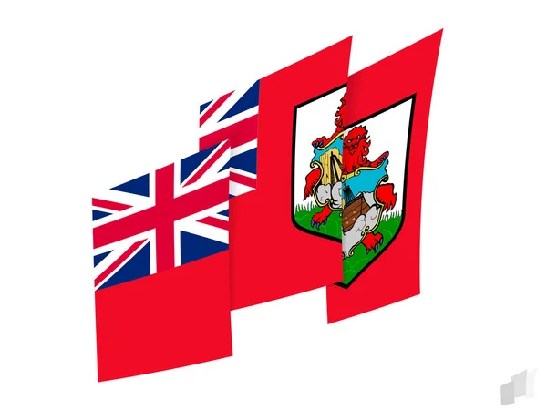 Bermuda Vlag Een Abstract Gescheurd Ontwerp Modern Ontwerp Van Bermuda — Stockvector