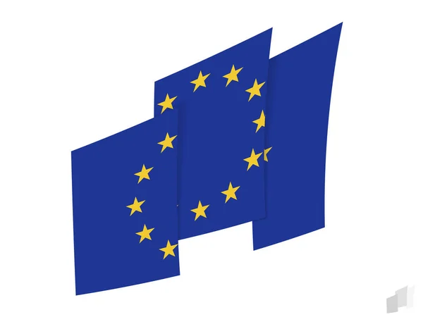Vlajka Evropské Unie Abstraktním Roztrhaném Designu Moderní Design Vlajky Evropské — Stockový vektor