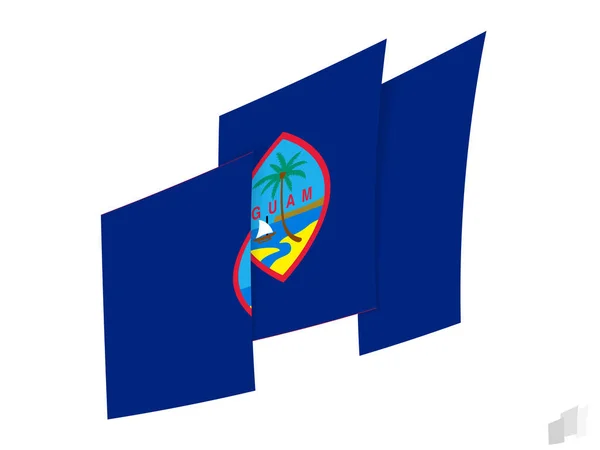 Guam Flag Abstract Ripped Design Modern Design Guam Flag — Stock Vector